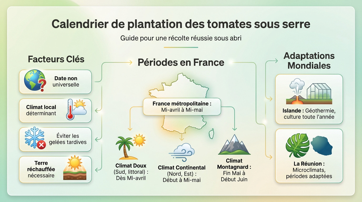Calendrier de plantation des tomates sous serre en fonction des régions et du climat