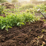 Jardin en permaculture avec légumes après pommes de terre