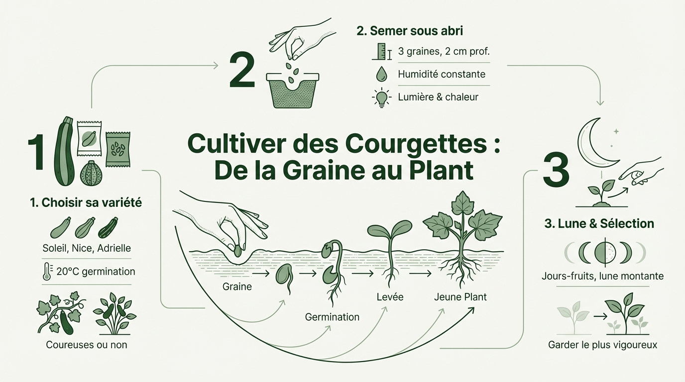 Jeunes plants de courgettes vigoureux en godets prêts pour le potager