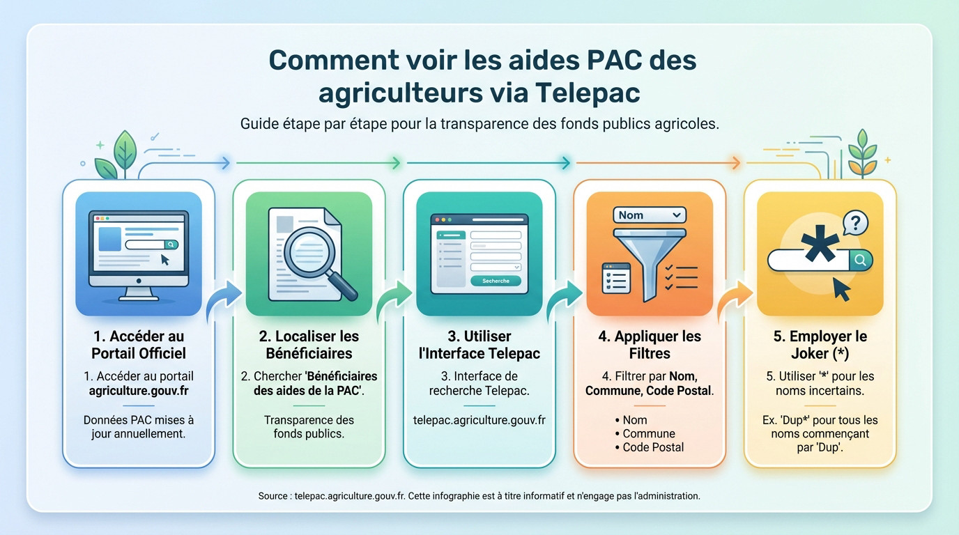 Interface en ligne Telepac pour consulter les aides agricoles