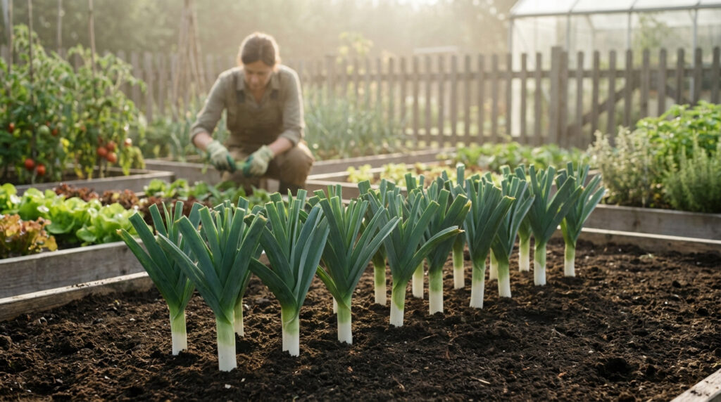 Cultiver des poireaux en 2026 avec des plants robustes et bien blancs