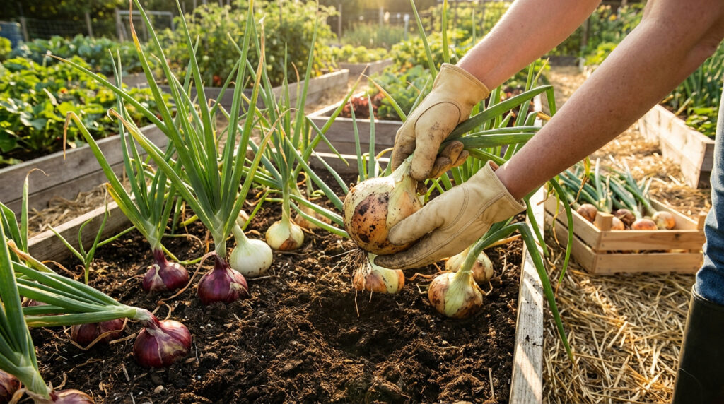 Cultiver des oignons dans un jardin ensoleillé avec un sol bien drainé