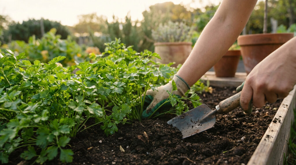 Cultiver du persil plat et frisé dans un potager breton en 2026