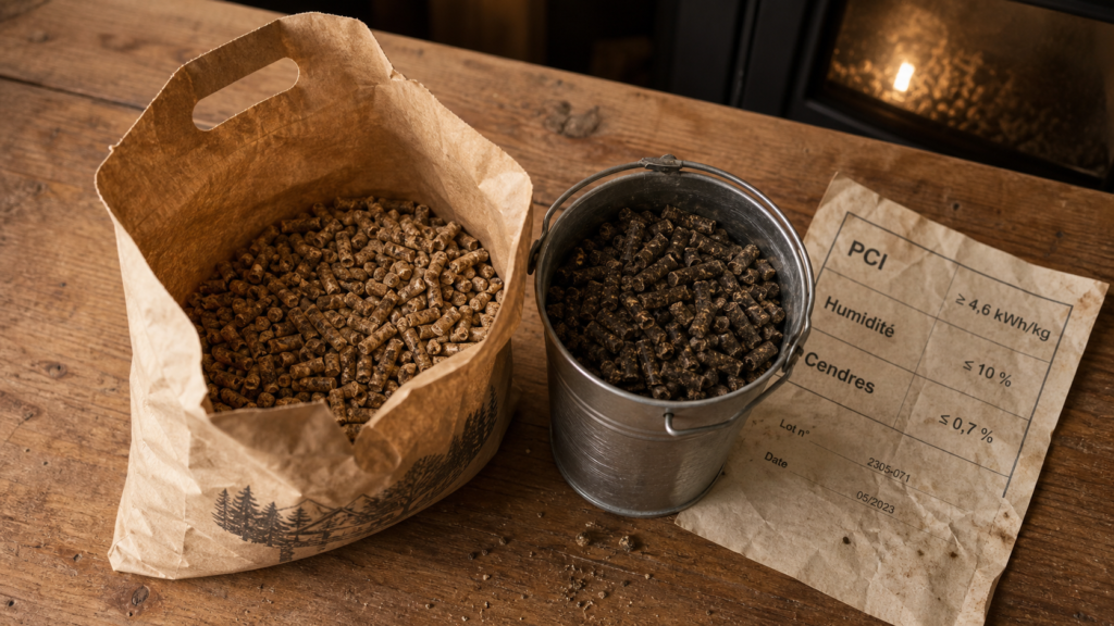 Classement meilleur pellet : granulés sur table