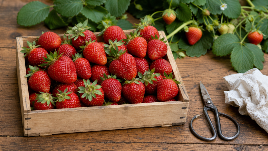 Comment cueillir les fraises : fraises mûres prêtes à récolter