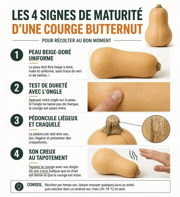 Les 4 signes de maturité pour savoir quand cueillir les butternut au potager