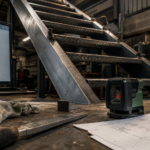 Fabriquer un escalier en metal en atelier : acier en cours de fabrication