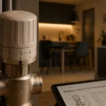 Fonctionnement vanne thermostatique : tête de radiateur en réglage 1 à 5
