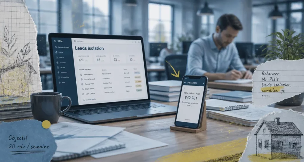 Leads isolation dans un open space, CRM et SMS OTP