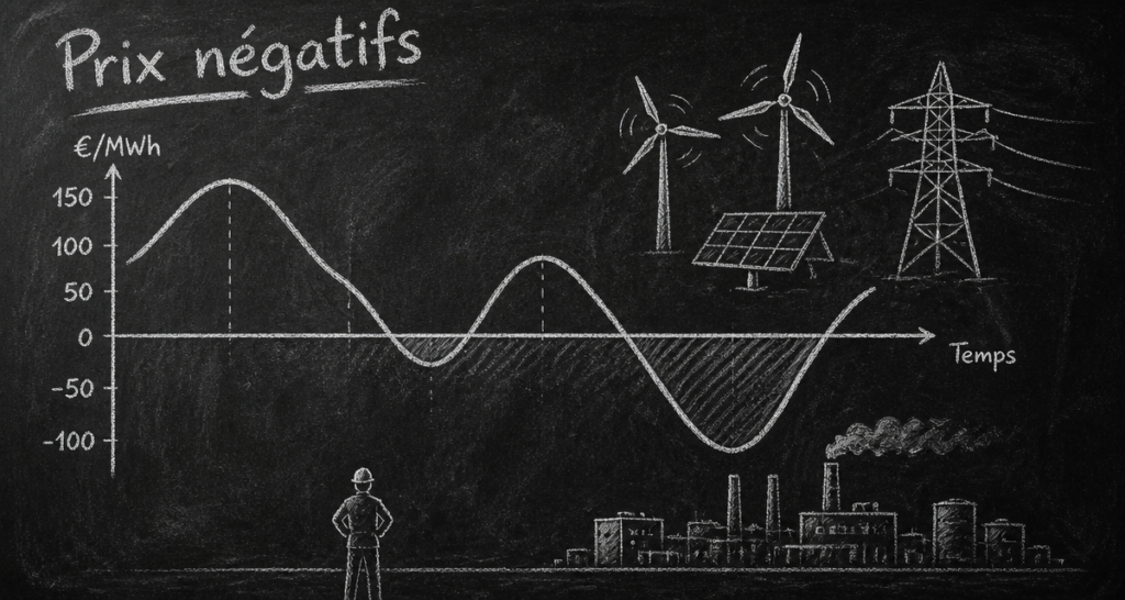 prix négatif électricité graphique courbe sinusoïdale