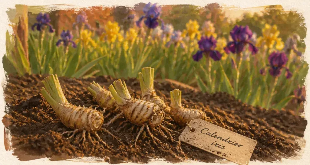 Quand planter des iris : rhizomes affleurants, sol drainant