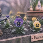 Quand planter des pensées : plantation au sol, fleurs violettes et jaunes