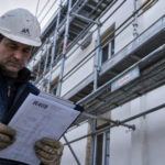 echafaudage fixe sur chantier : amarrages et charges