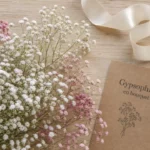 Gypsophile fleur blanche et rose en bouquet mariage