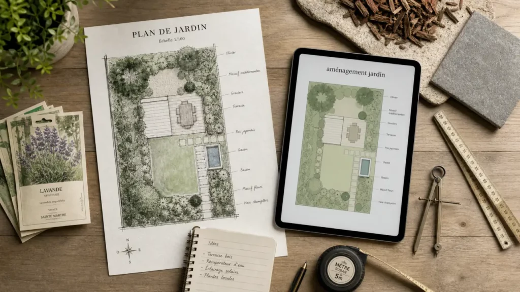 ia aménagement jardin gratuit chatgpt : prompts et photo pour plan jardin
