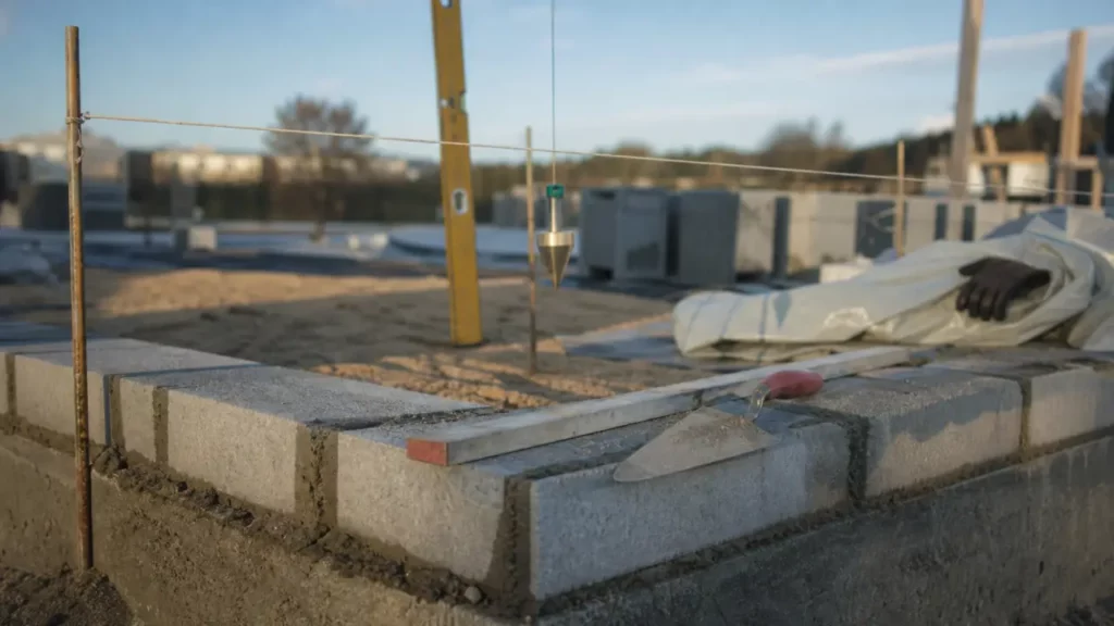 Monter un mur en parpaing : fondations, quinconce et réglages pour éviter les fissures