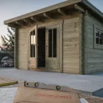 Abri de jardin 15 m2 en bois, double porte vitrée, atelier et stockage
