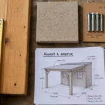 Abri de jardin avec auvent : madriers 28, 34 ou 44 mm, mesure et emprise