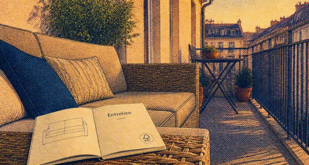 Auchan salon de jardin compact en résine tressée pour terrasse