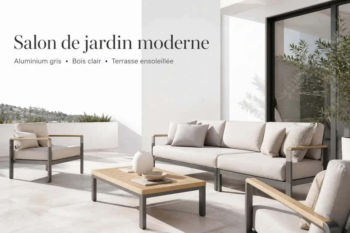 Salon de jardin Alinéa moderne sur une terrasse aménagée