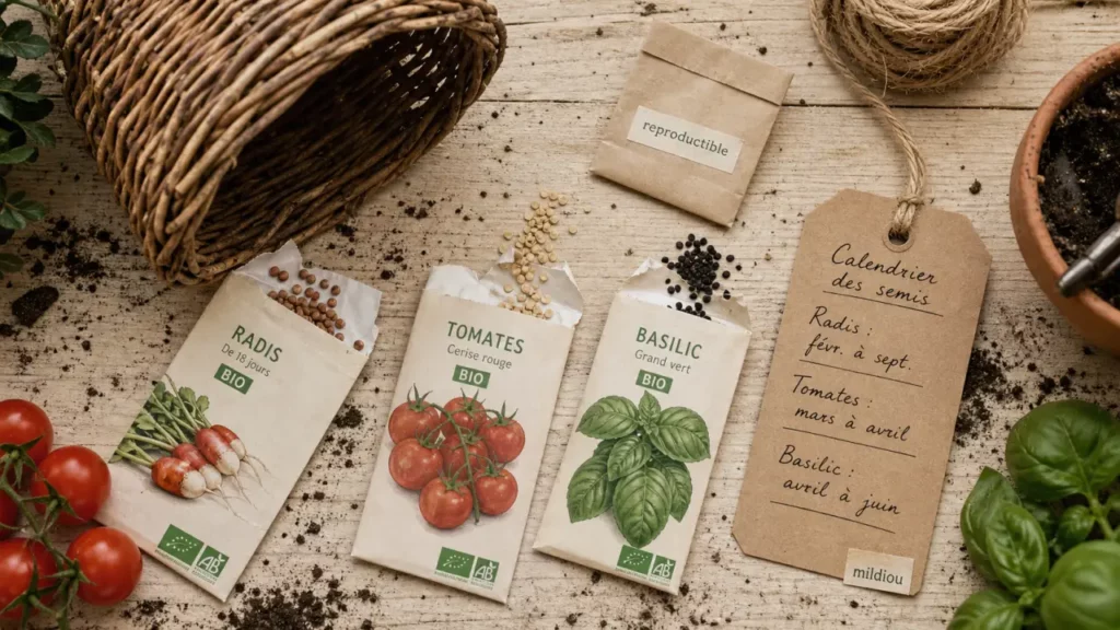 Graines bio pour potager : sachets reproductibles et semis