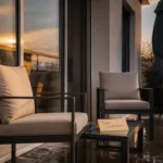 Salon de jardin conforama aluminium anthracite sur terrasse étroite