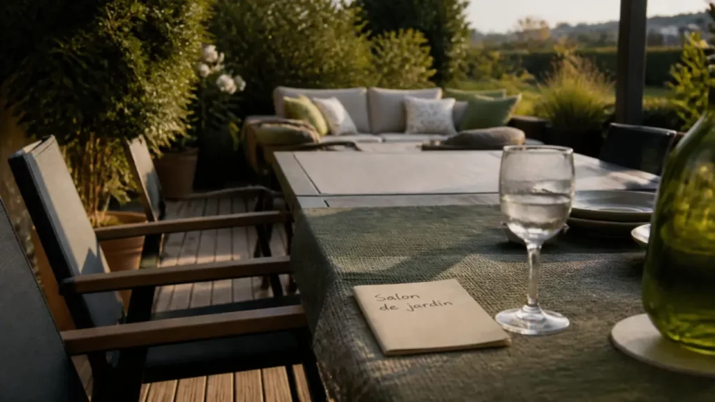 Salon de jardin Jardiland sur terrasse : table extensible et chaises, confort