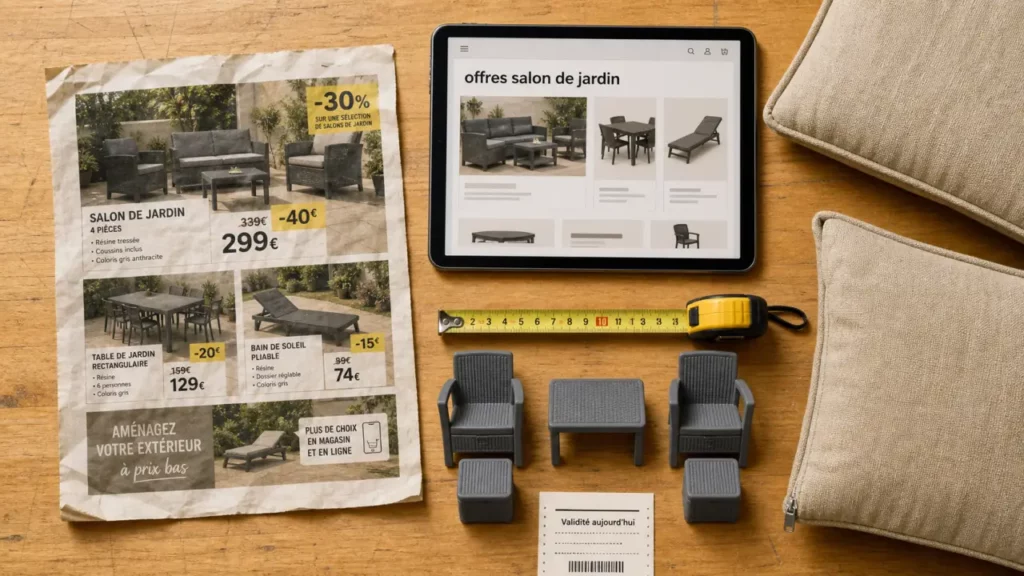 salon de jardin super u : promos, stock et prix (table, prospectus, mètre ruban)
