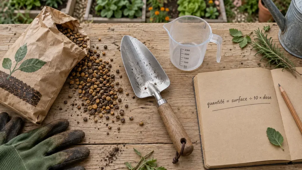 Engrais pour potager bio sur table : dosage pour potager