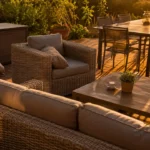 Oviala salon de jardin en résine tressée sur terrasse