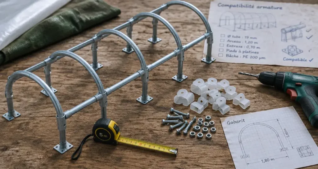 Armature serre de jardin : vérifiez les dimensions avant de remplacer une pièce
