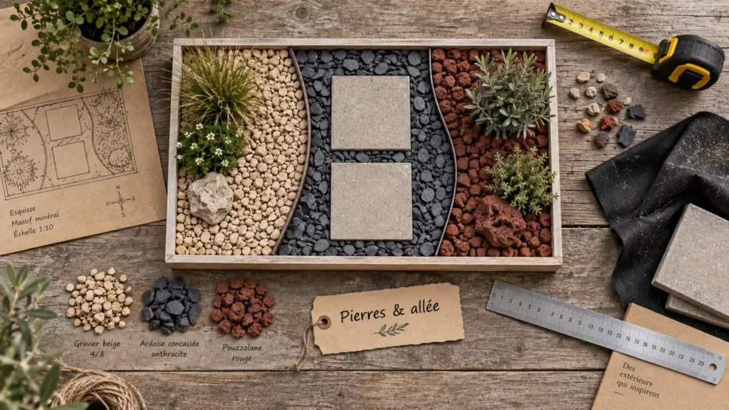 Décoration de jardin avec des pierres : allée stable, bonne granulométrie