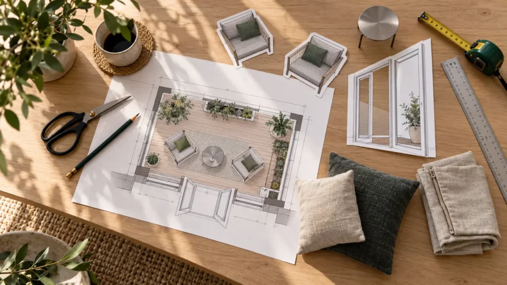 Petit salon de jardin : plan pour 2 places plutôt que 4 trop serrées