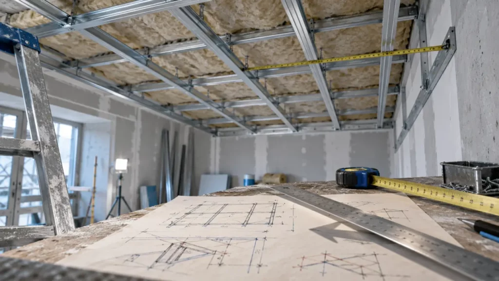 Portée maximum plafond autoportant m48 : 2,35 m avec isolation