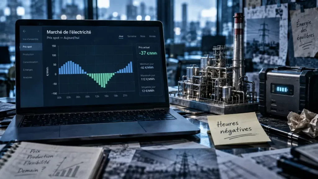 Prix négatif électricité : graphique sous zéro et stockage difficile